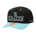 Seattle Kraken Mitchell & Ness Backside Script Two-Tone Pro Crown Adjustable Hat