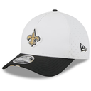 New Orleans Saints New Era 2025 NFL Training Camp A-Frame 9FORTY Adjustable Hat - White/Black