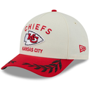 Kansas City Chiefs New Era 2025 NFL Draft 9FORTY A-Frame M-Crown Adjustable Hat - Cream/Red