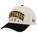 Iowa Hawkeyes New Era Arch Two-Tone Corduroy 9FORTY A-Frame Adjustable Hat - Black/Cream
