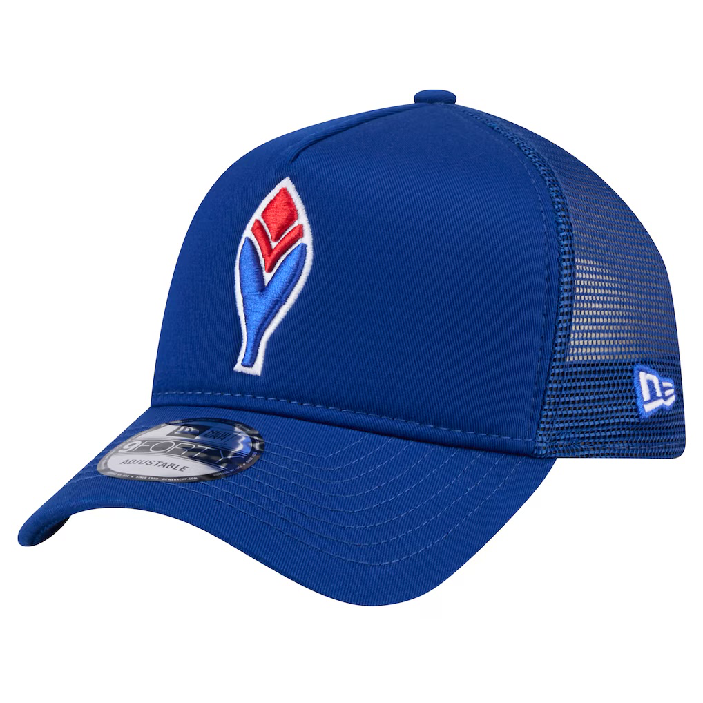 Atlanta Braves New Era 9FORTY A-Frame Trucker Adjustable Hat - Royal