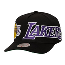 Los Angeles Lakers Mitchell & Ness Busted Logo Wordmark Wrap-Around Pro Pinch Adjustable Hat - Negra
