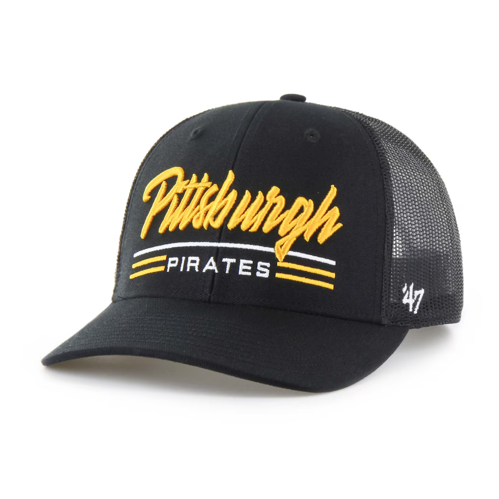 Pittsburgh Pirates '47 Garner Trucker Adjustable Hat - Black