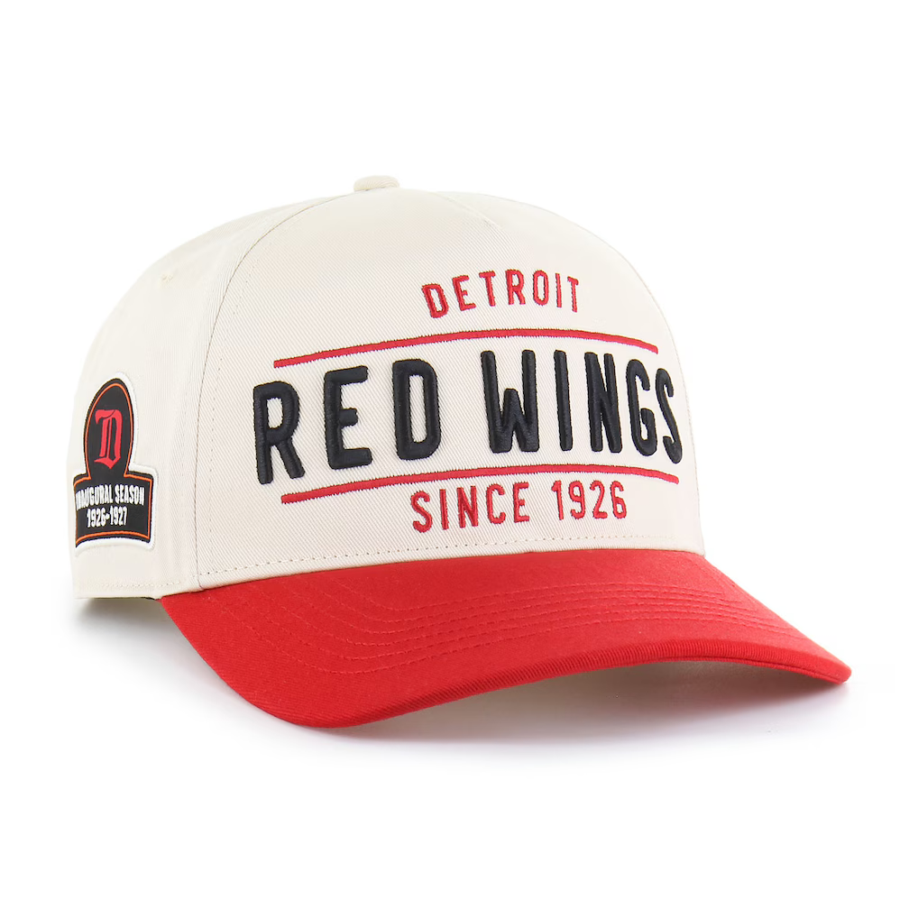 Detroit Red Wings '47 Expansion Debut Two-Tone Hitch Adjustable Hat - Cream/Red