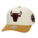 Chicago Bulls Mitchell & Ness Ochre Dusted Double Two-Toned Pro Crown Adjustable Hat - Cream