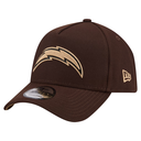 Los Angeles Chargers New Era Burnt Wood A-Frame 9FORTY Adjustable Hat - Dark Brown