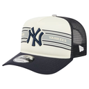 New York Yankees New Era Banner A-Frame 9FIFTY Trucker Snapback Hat - Cream/Navy