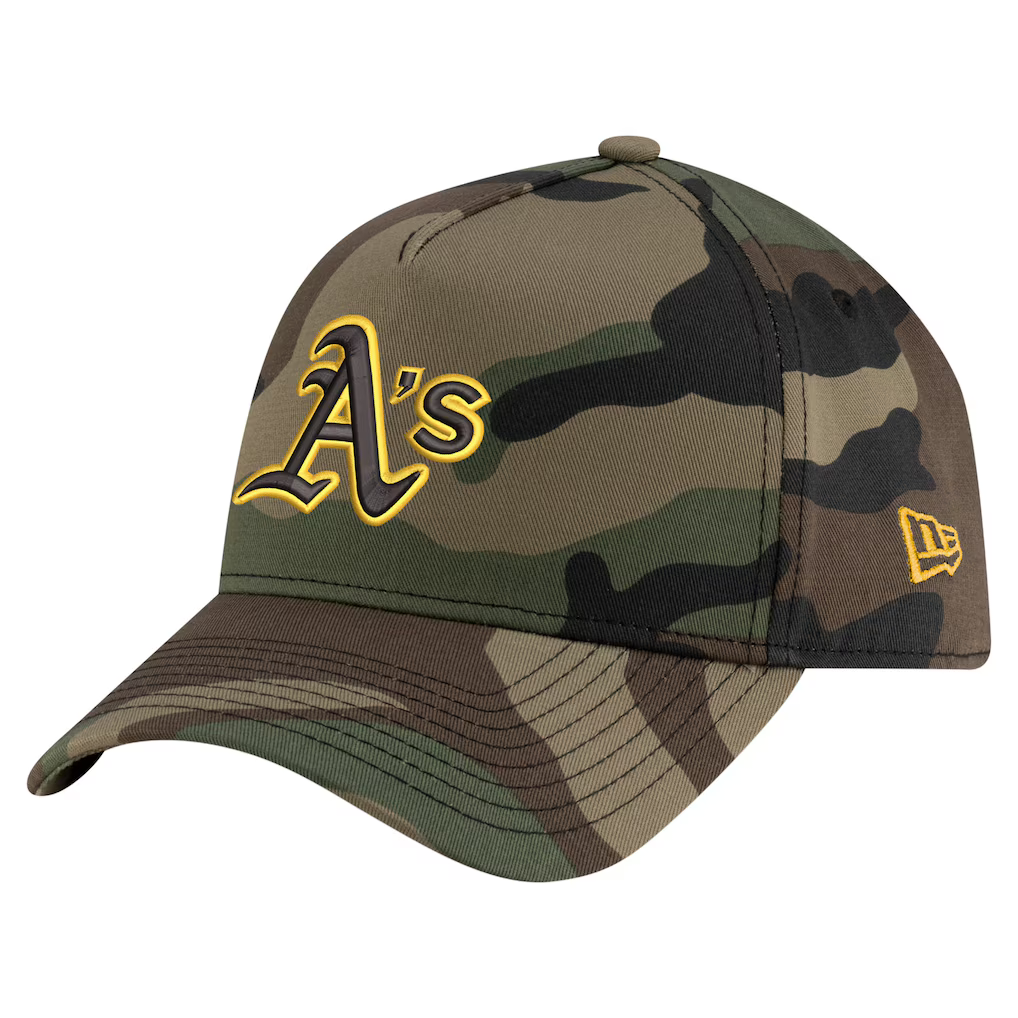 Athletics New Era Woodland Team Pop 9FORTY A-Frame Adjustable Hat - Camo