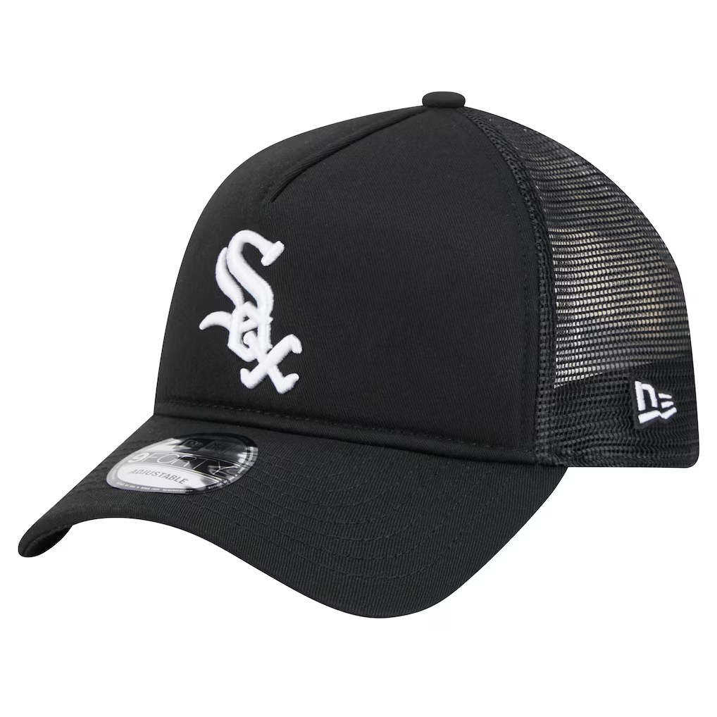Chicago White Sox New Era 9FORTY A-Frame Trucker Adjustable Hat - Black