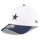 Dallas Cowboys New Era NIÑO O MUJER!! 2025 NFL Training Camp A-Frame 9FORTY Adjustable Hat - White/Navy