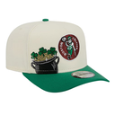 Boston Celtics New Era Illustrated Mascot 2-Toned Pre-Curved A-Frame 9FIFTY Adjustable Hat - Cream
