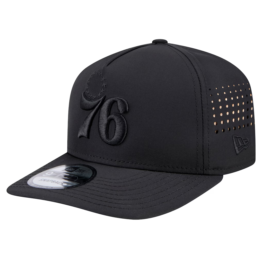 Philadelphia 76ers New Era Vented 9FIFTY A-Frame Snapback Hat - Black